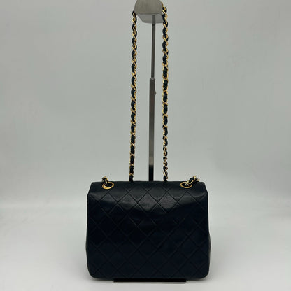 Chanel Mini Quilted Chain Shoulder Bag Black Gold — view 2