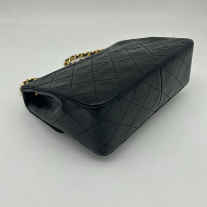 Chanel Mini Quilted Chain Shoulder Bag Black Gold — view 9