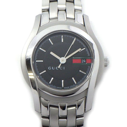 Gucci Watch Class Sherry Line Black Dial Date SS Quartz Analog