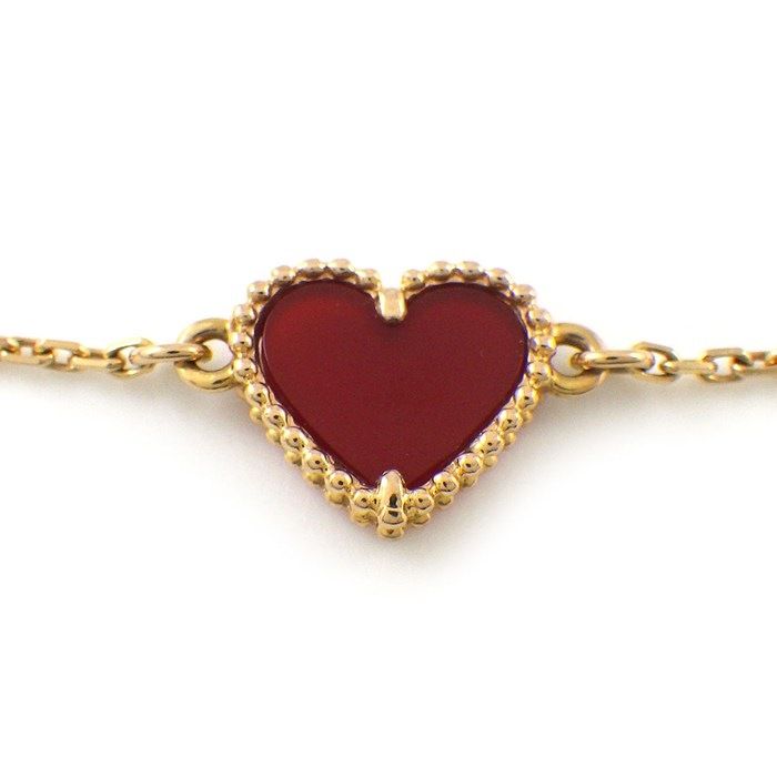 Van Cleef & Arpels Bracelet Sweet Alhambra Heart Carnelian 18k Yellow Gold — view 2