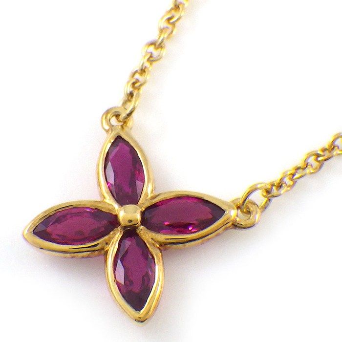 Tiffany & Co Necklace Victoria 4 Points Marquise Cut Ruby 18k Yellow Gold