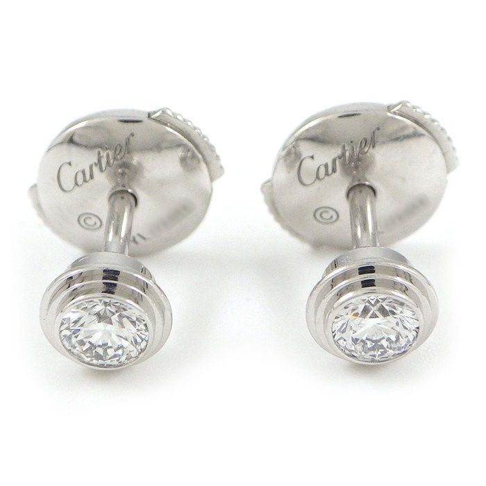 Cartier Earrings d'Amour MM Diamant Leger 2 Points Diamond Total 18k White Gold