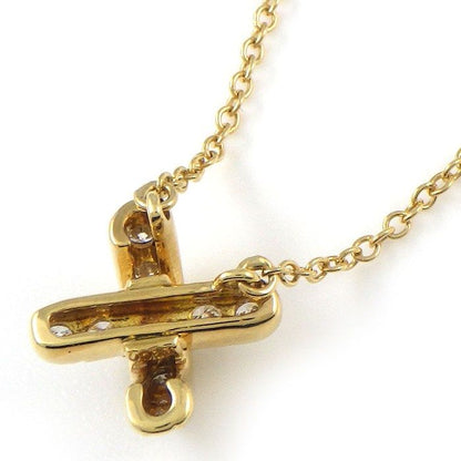 Tiffany & Co Necklace Cross Stitch Diamond 18k Yellow Gold — view 2