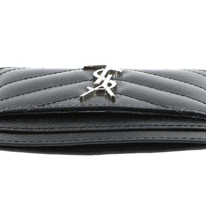 Saint Laurent Cassandra Card Case Holder Leather Black — view 8