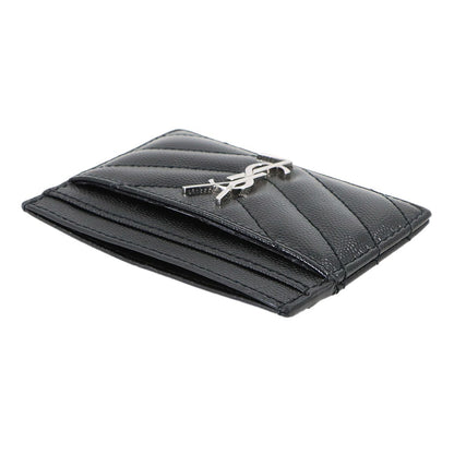 Saint Laurent Cassandra Card Case Holder Leather Black — view 5