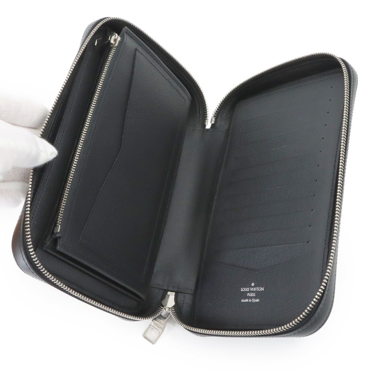 Louis Vuitton Epi Dandy Wallet Zip Around Noir Black — view 6