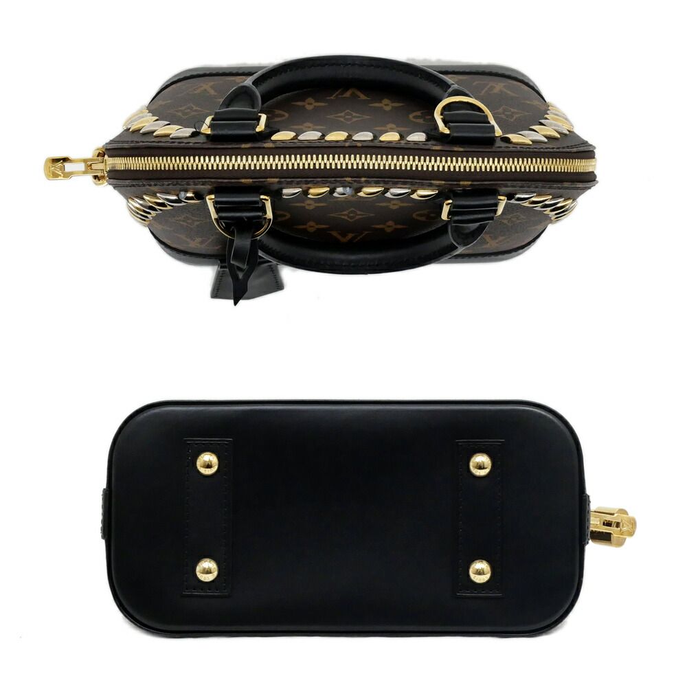 Louis Vuitton Alma BB Studs Monogram Shoulder Bag Leather Black — view 3
