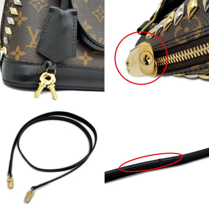 Louis Vuitton Alma BB Studs Monogram Shoulder Bag Leather Black — view 9