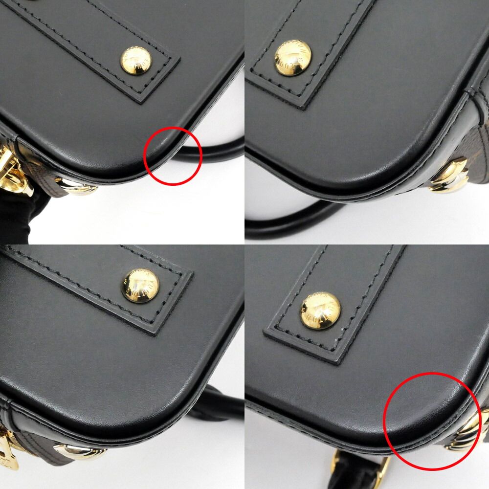 Louis Vuitton Alma BB Studs Monogram Shoulder Bag Leather Black — view 7