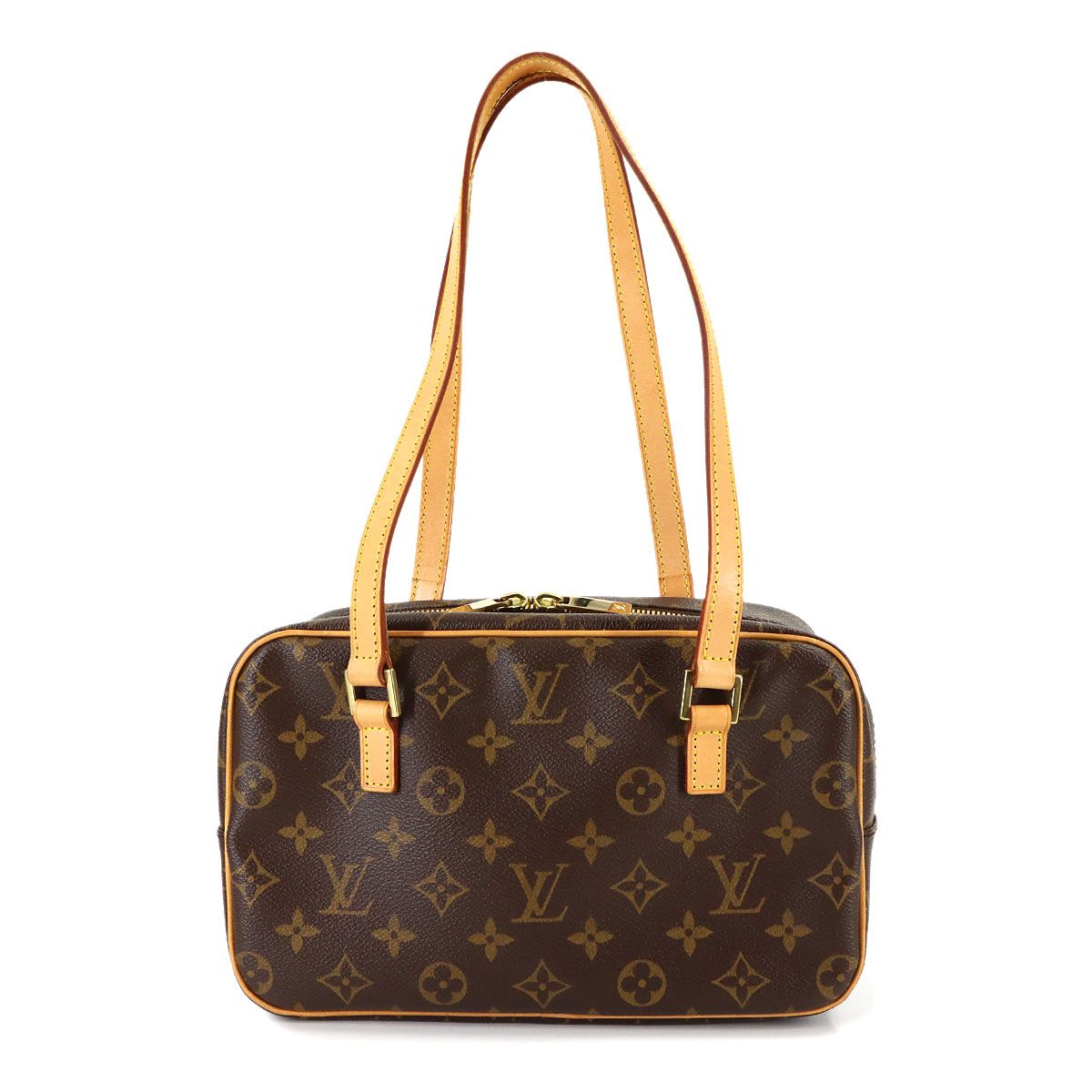Louis Vuitton Monogram Cite MM Hand Bag Brown Gold — view 2
