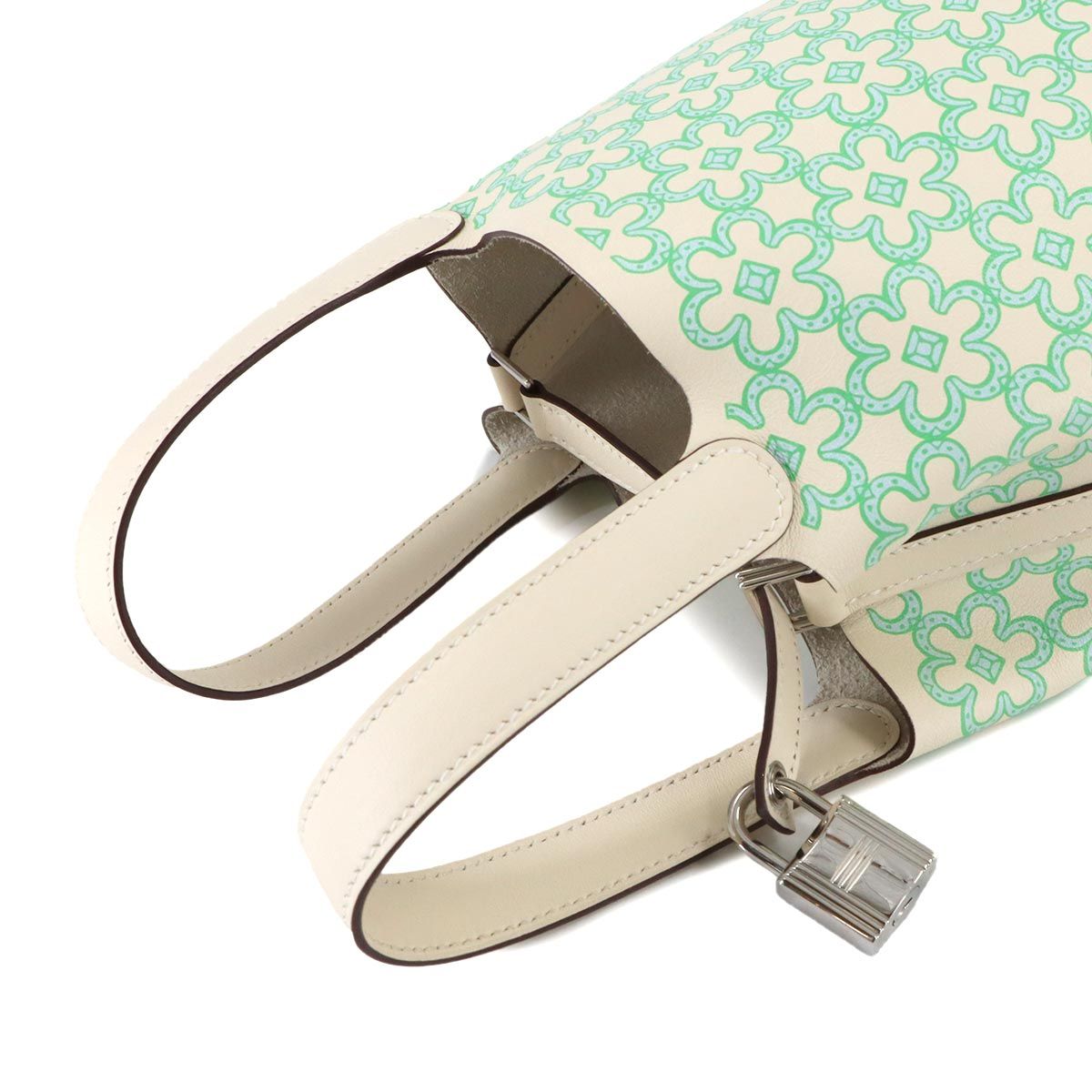 Hermes Picotin Lock Micro Lucky Digi Hand Bag Swift Nata Vert Blanc — view 4