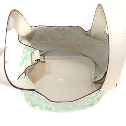 Hermes Picotin Lock Micro Lucky Digi Hand Bag Swift Nata Vert Blanc — view 5