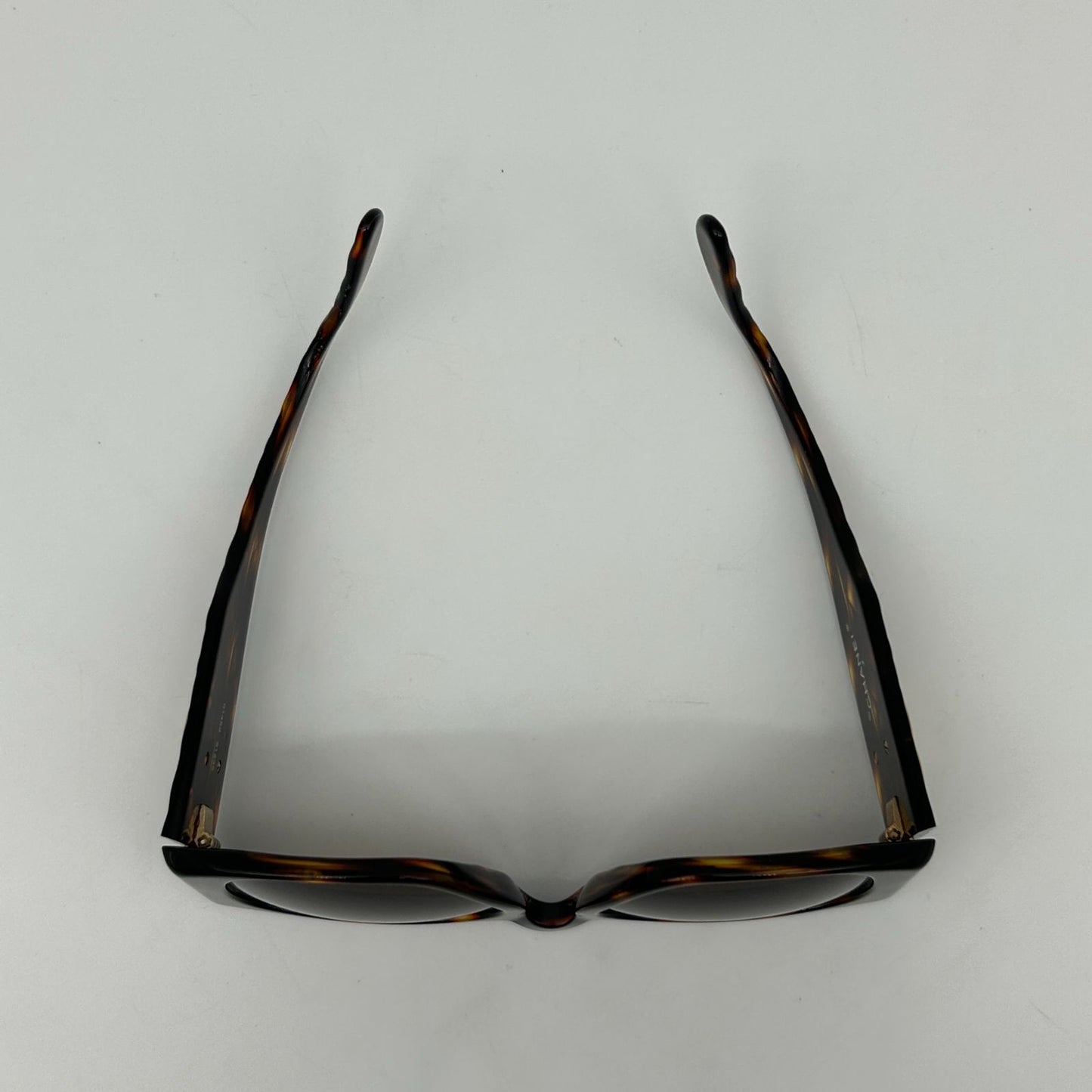 Chanel Vintage Quilted CC Logo Marble Brown Gold Acetate Sunglasses Eyewear — view 7