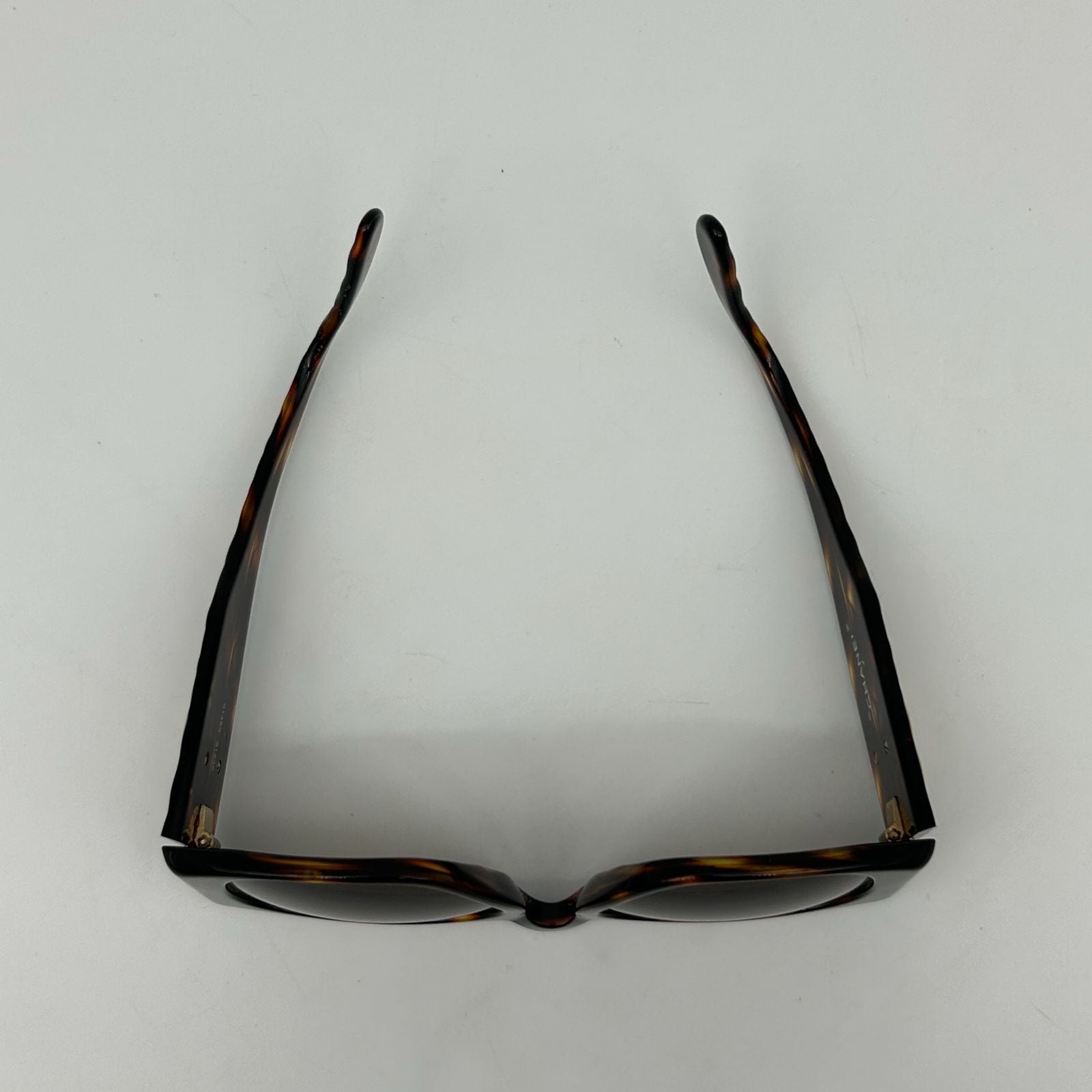 Chanel Vintage Quilted CC Logo Marble Brown Gold Acetate Sunglasses Eyewear — view 7