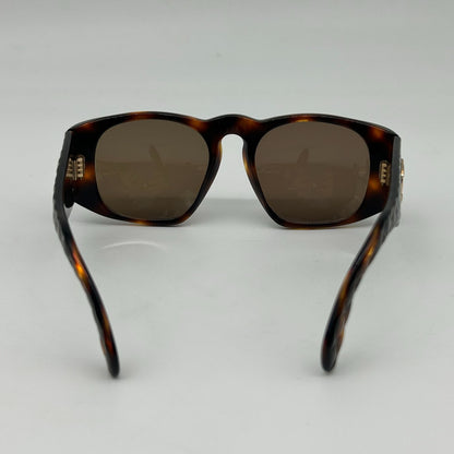 Chanel Vintage Quilted CC Logo Marble Brown Gold Acetate Sunglasses Eyewear — view 5
