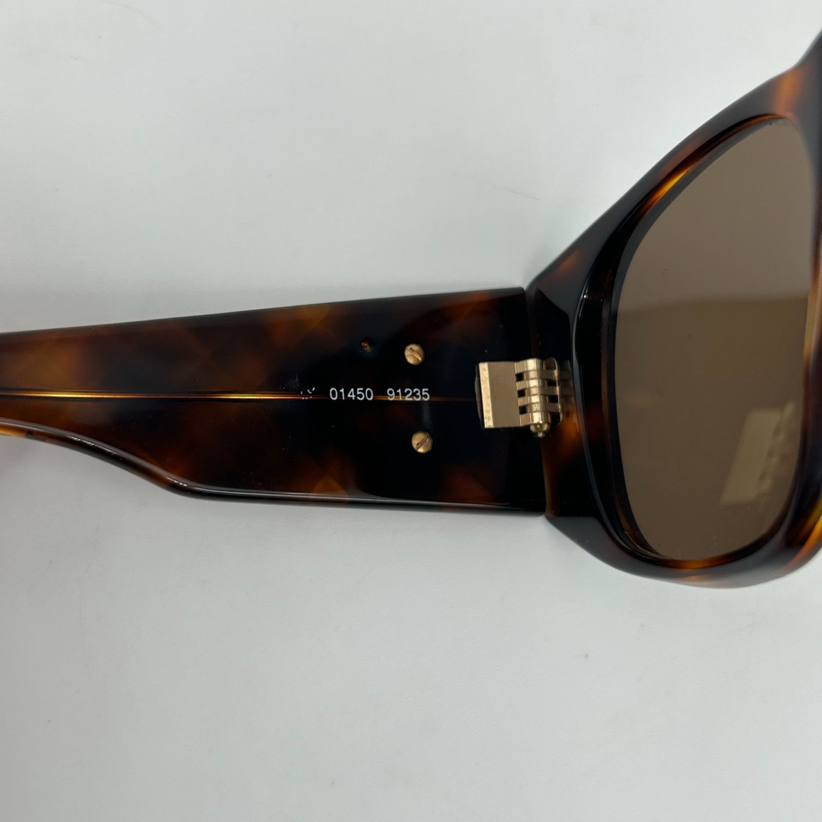 Chanel Vintage Quilted CC Logo Marble Brown Gold Acetate Sunglasses Eyewear — view 8