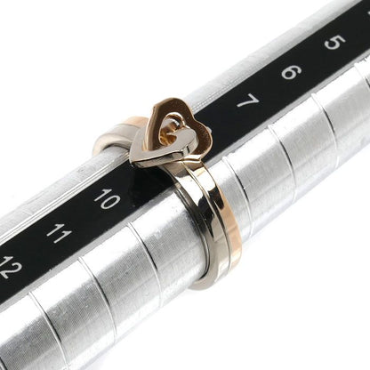 Cartier 18k Pink Gold 18k White Double Heart Ring — view 6