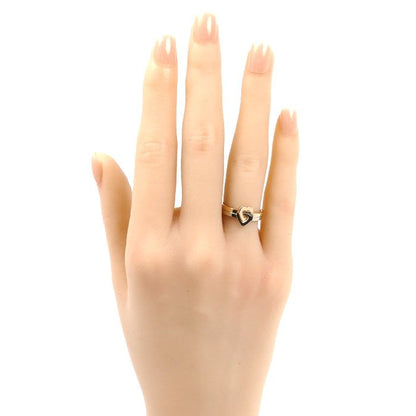 Cartier 18k Pink Gold 18k White Double Heart Ring — view 7