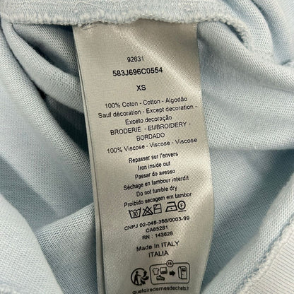 Dior Short Sleeve T-Shirt XS Light Blue Crew Neck Hilton Flannel Collaboration — view 4