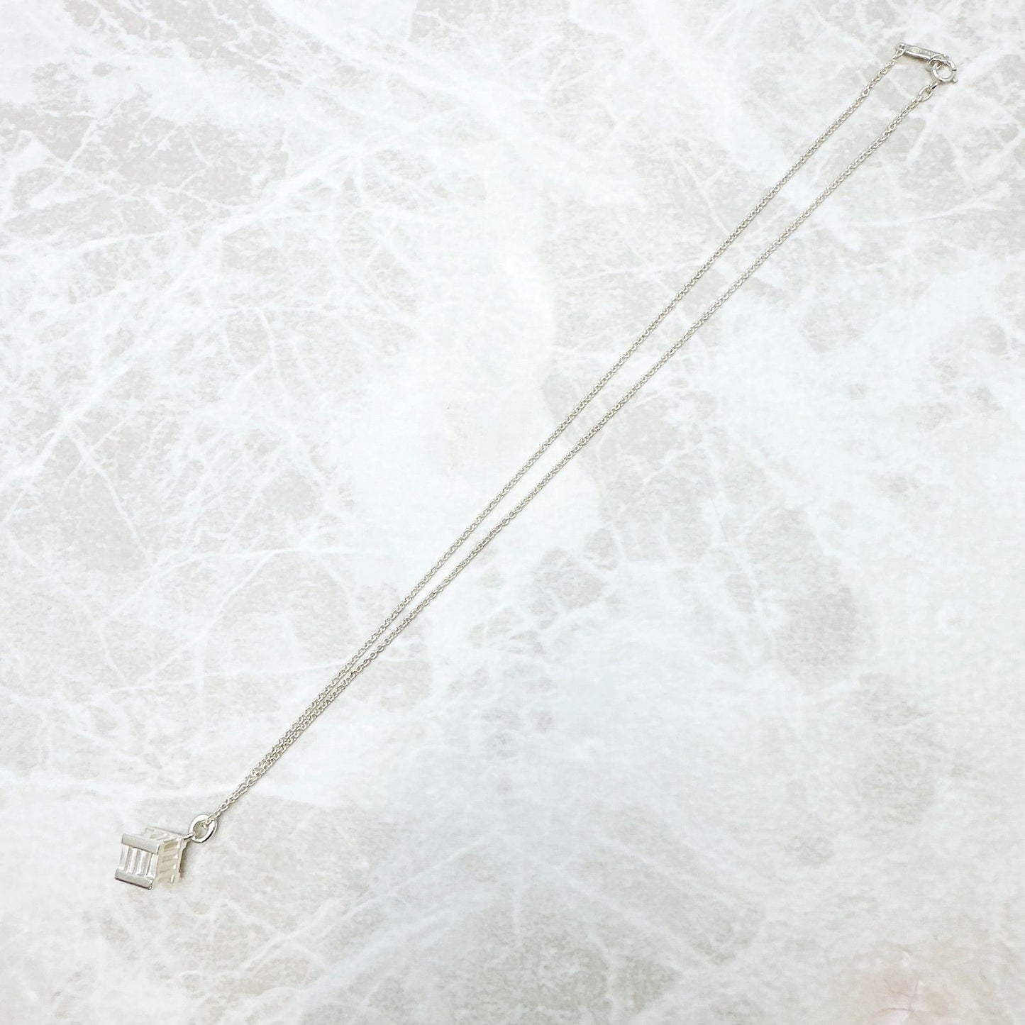 Tiffany & Co Atlas Cube Silver Necklace 40 cm — view 5