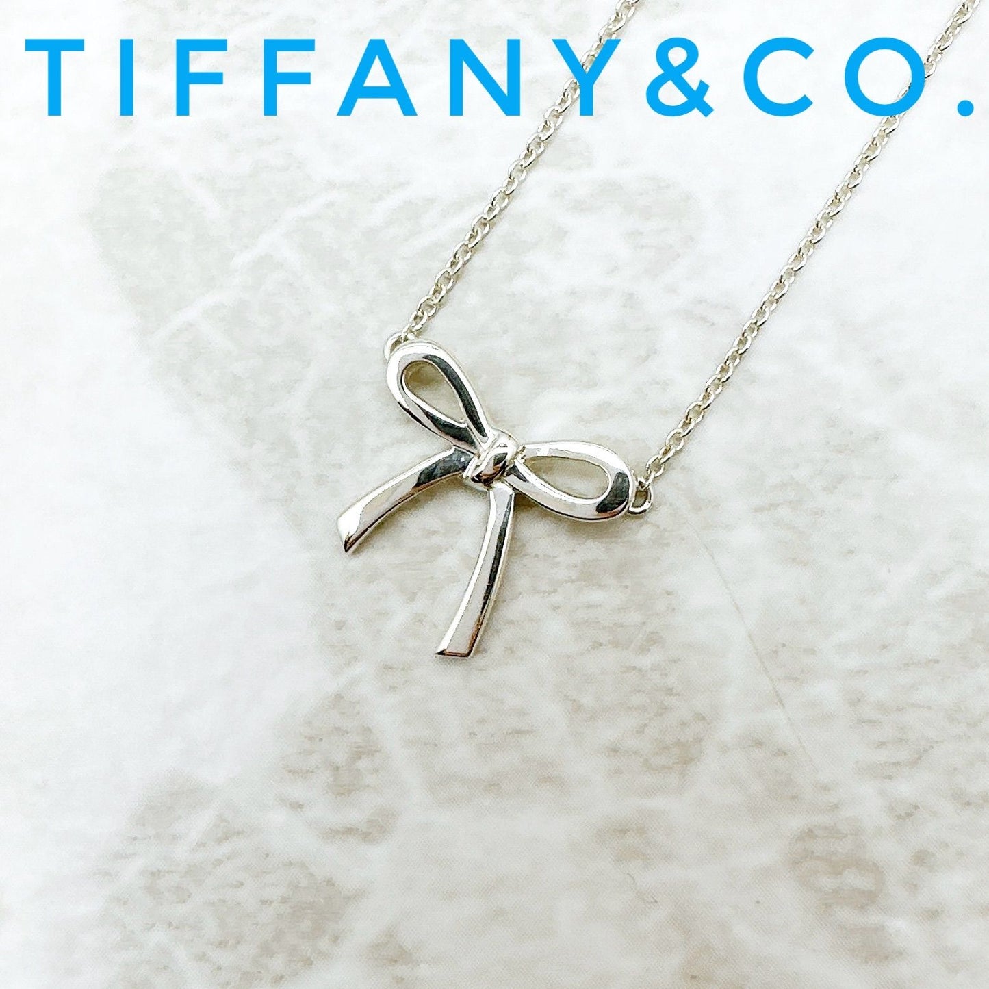 Tiffany & Co Bow Silver Necklace 41 cm