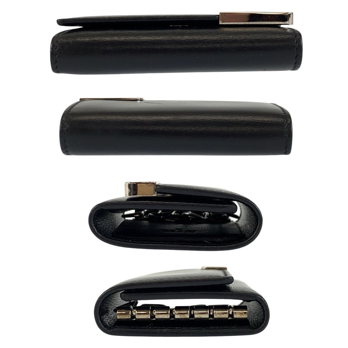 Gucci Black Silver Leather Key Case 6 Rows Key Holder — view 9