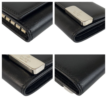 Gucci Black Silver Leather Key Case 6 Rows Key Holder — view 5
