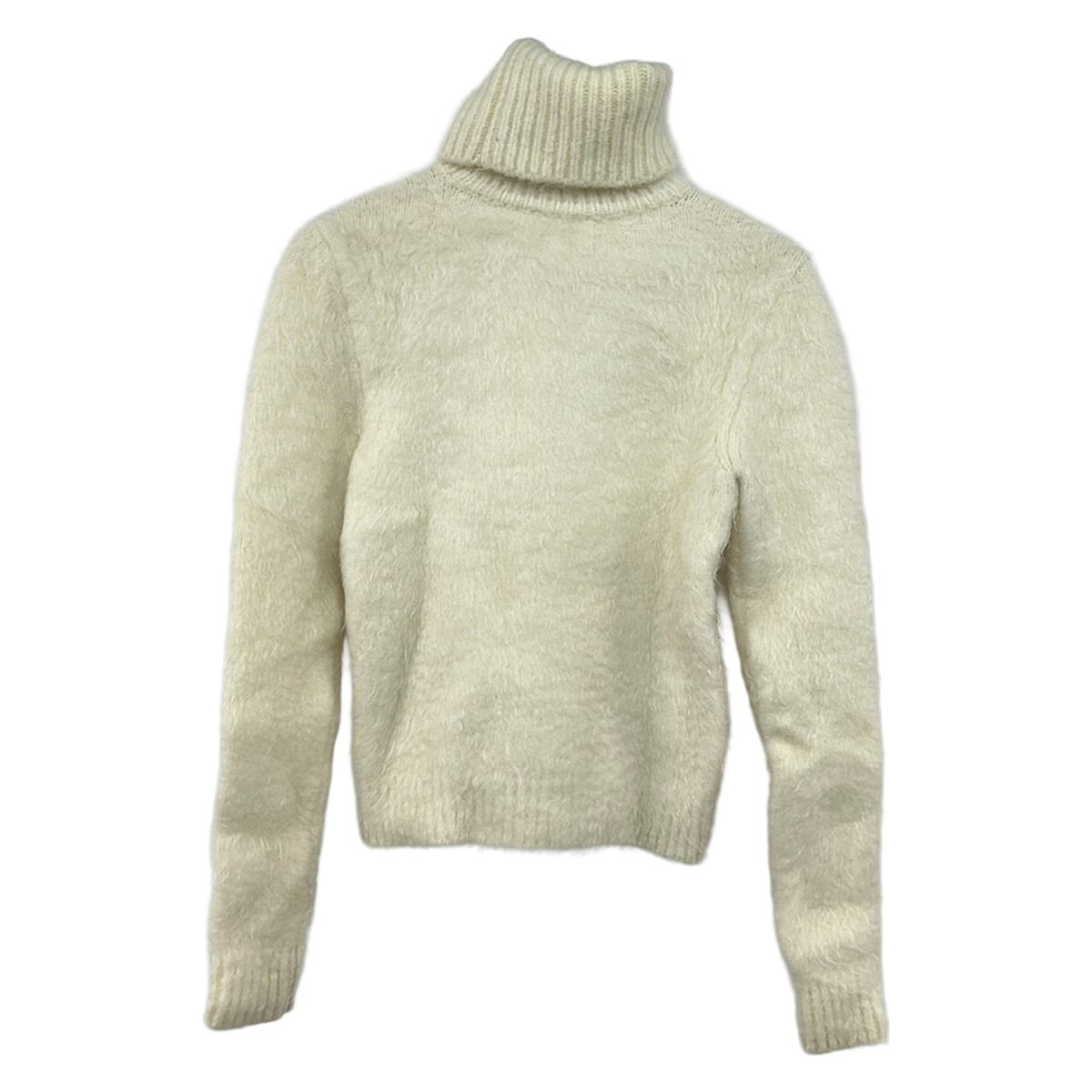 Saint Laurent Paris Long Sleeve Sweater M Ivory Turtleneck — view 2