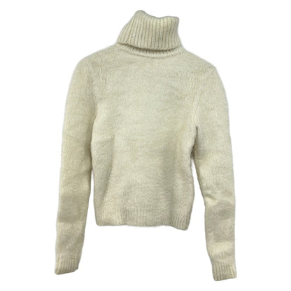 Saint Laurent Paris Long Sleeve Sweater M Ivory Turtleneck — view 2