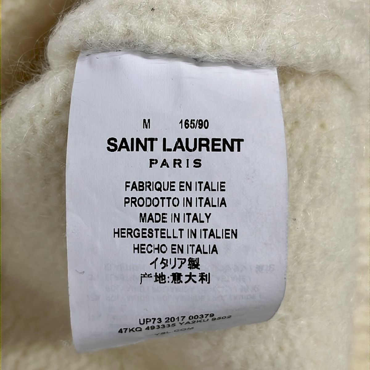 Saint Laurent Paris Long Sleeve Sweater M Ivory Turtleneck — view 5