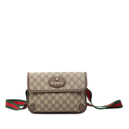 Gucci GG Supreme Sherry Line Neo Vintage Belt Bag Beige Brown Leather
