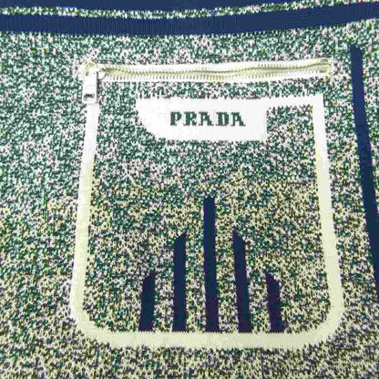 Prada Shorts Zip Fly All Over Pattern Line 50 White Green — view 4