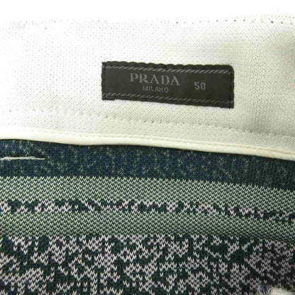 Prada Shorts Zip Fly All Over Pattern Line 50 White Green — view 6