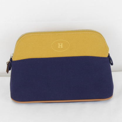 Hermes Bolide Mini Boxed Pouch Cotton Ocher Navy