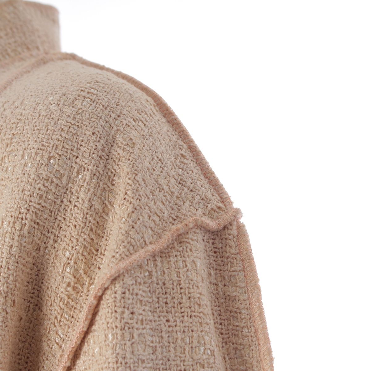 Chanel Wool Linen Jacket Skirt Set Pink 46 — view 6