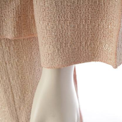 Chanel Wool Linen Jacket Skirt Set Pink 46 — view 7