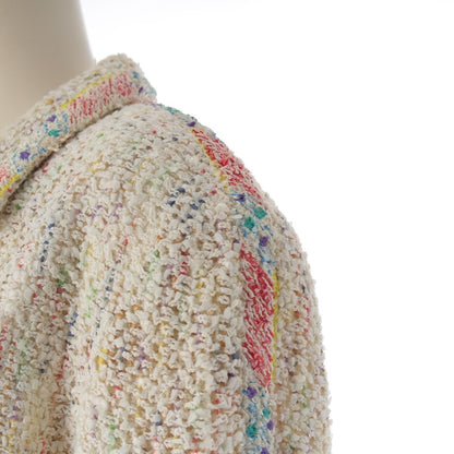Chanel Paint Tweed Jacket Skirt Set White Multicolor 42 — view 6