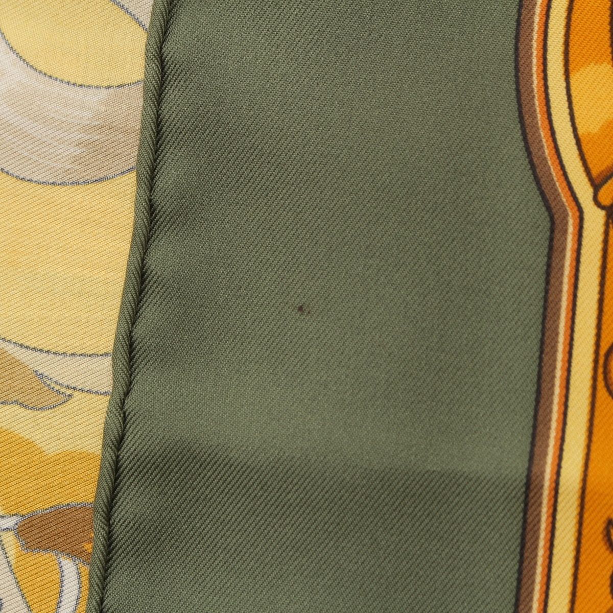 Hermes Carre 90 Copeaux Sawdust Silk Scarf Yellow Khaki — view 9