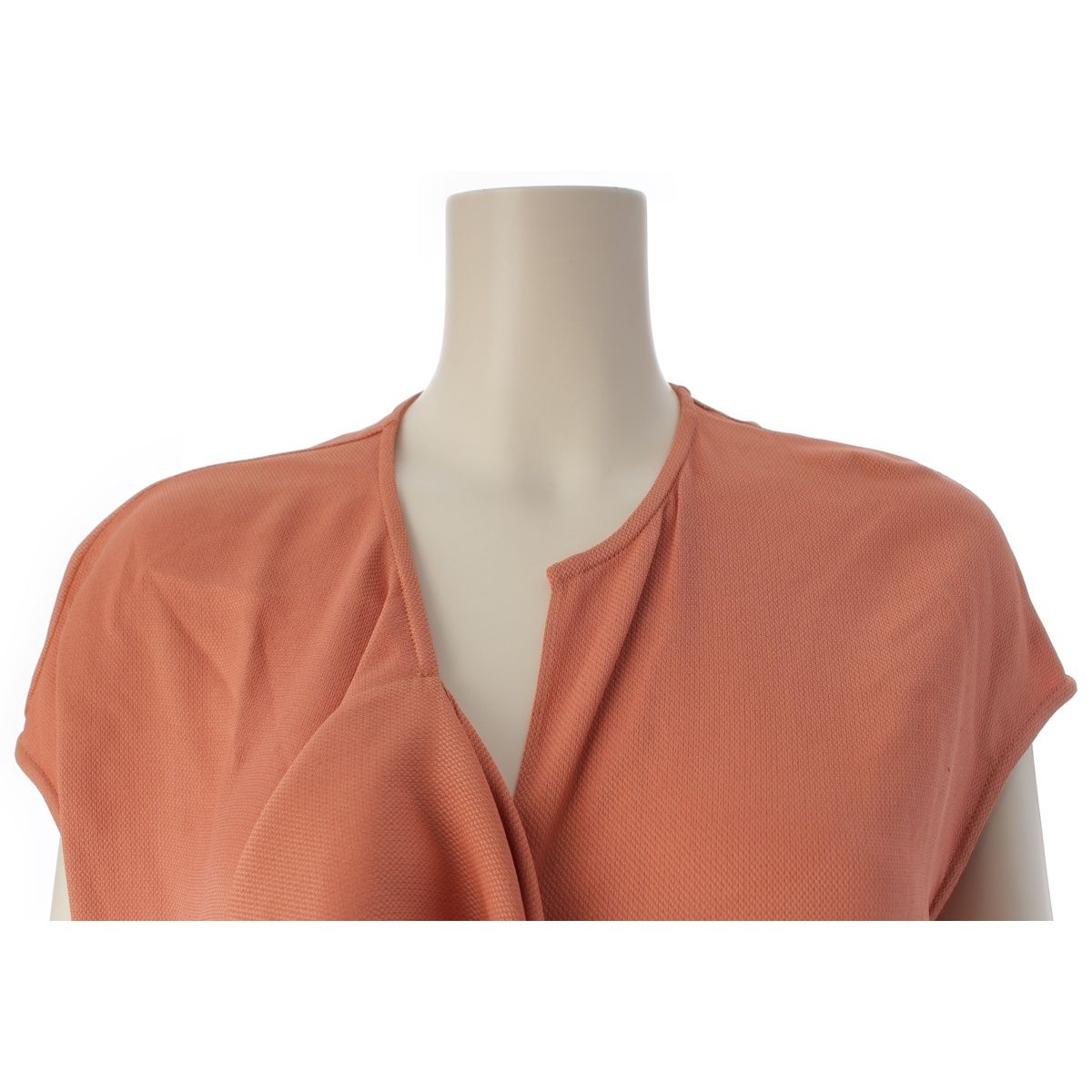 Hermes Silk Ribbon Sleeveless Dress Coral Pink Orange 34 — view 5