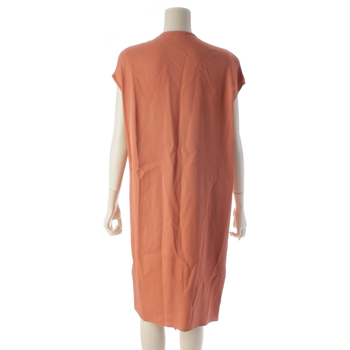 Hermes Silk Ribbon Sleeveless Dress Coral Pink Orange 34 — view 4