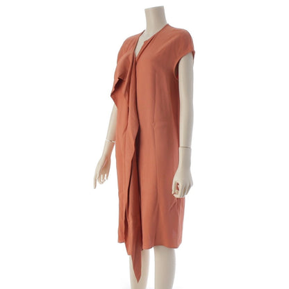 Hermes Silk Ribbon Sleeveless Dress Coral Pink Orange 34 — view 2