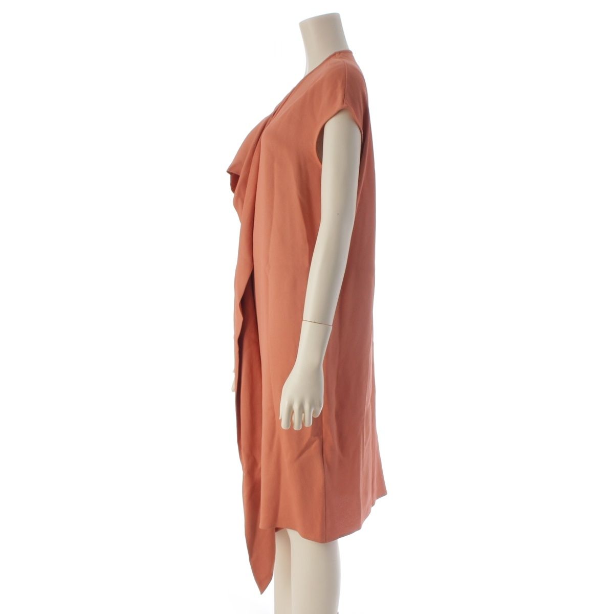 Hermes Silk Ribbon Sleeveless Dress Coral Pink Orange 34 — view 3