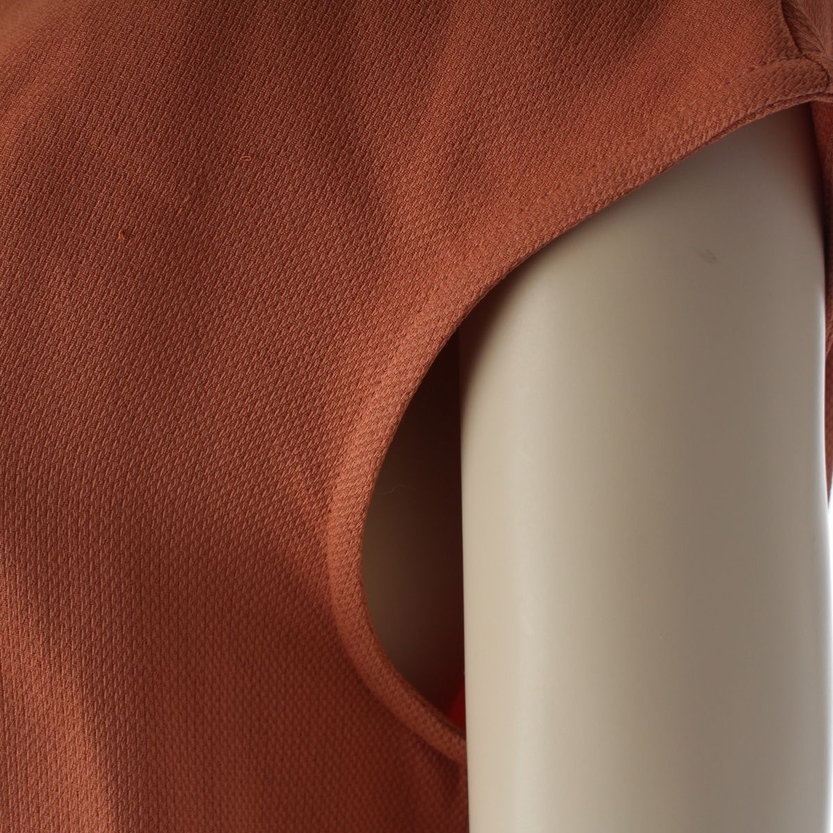 Hermes Silk Ribbon Sleeveless Dress Coral Pink Orange 34 — view 7
