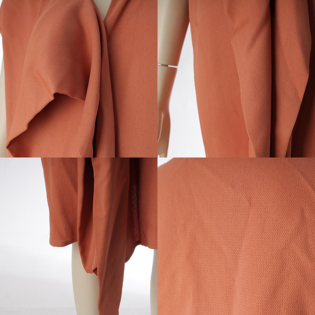 Hermes Silk Ribbon Sleeveless Dress Coral Pink Orange 34 — view 8