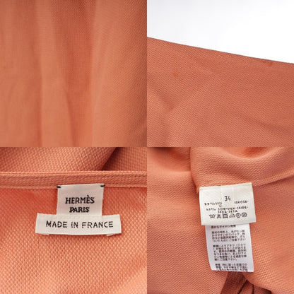 Hermes Silk Ribbon Sleeveless Dress Coral Pink Orange 34 — view 9