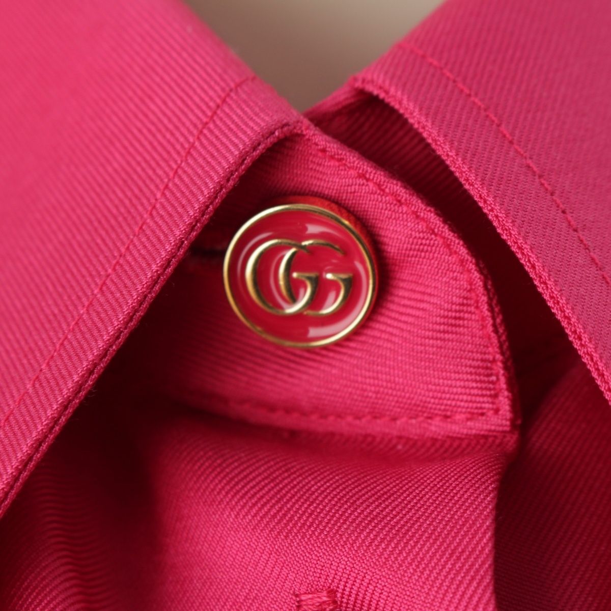 Gucci Silk GG Button Short Sleeve Shirt Pink 40 — view 7