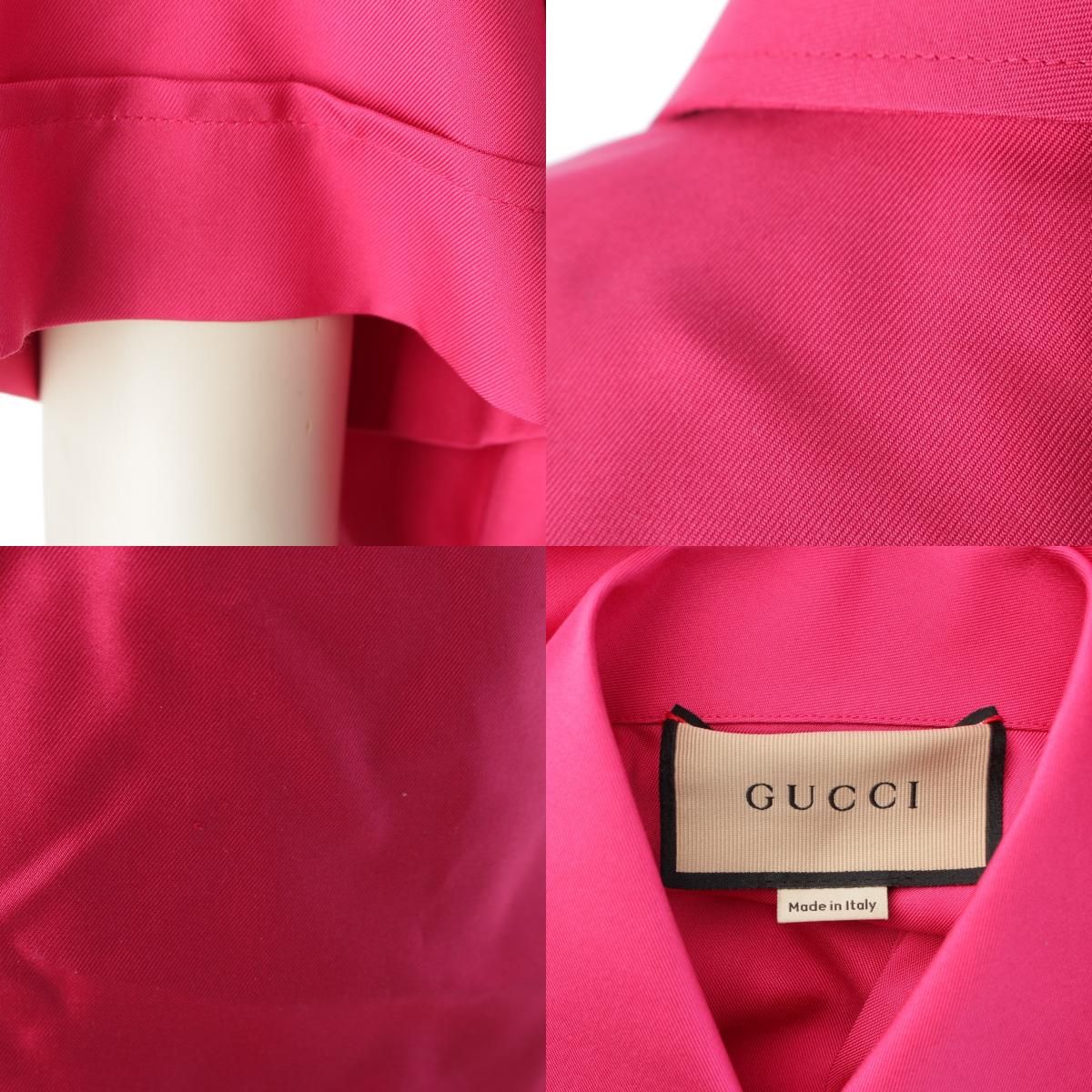 Gucci Silk GG Button Short Sleeve Shirt Pink 40 — view 9