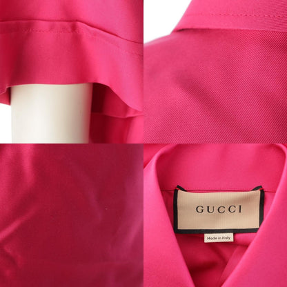 Gucci Silk GG Button Short Sleeve Shirt Pink 40 — view 9