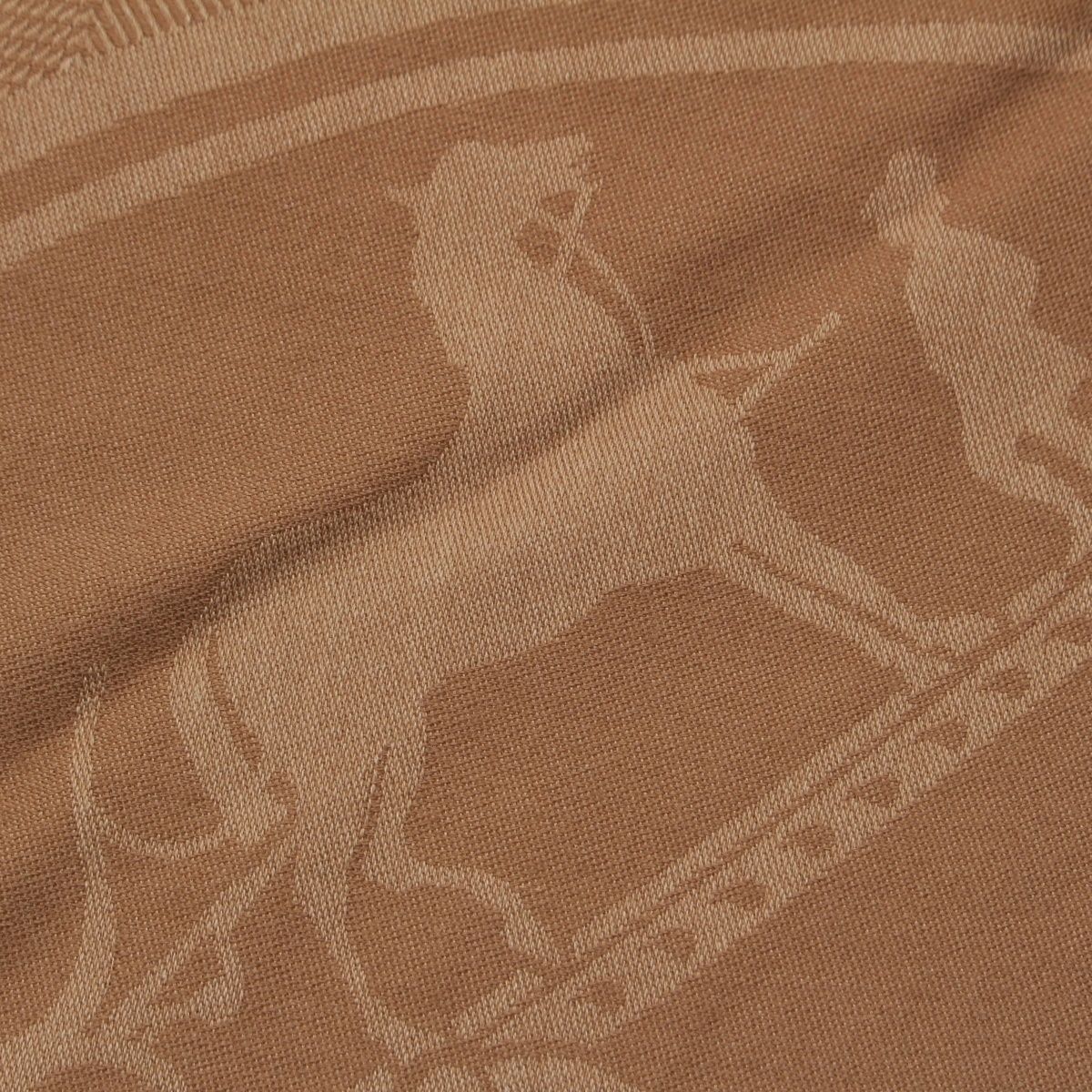 Hermes Losange New Libris Cashmere Scarf Brown — view 6