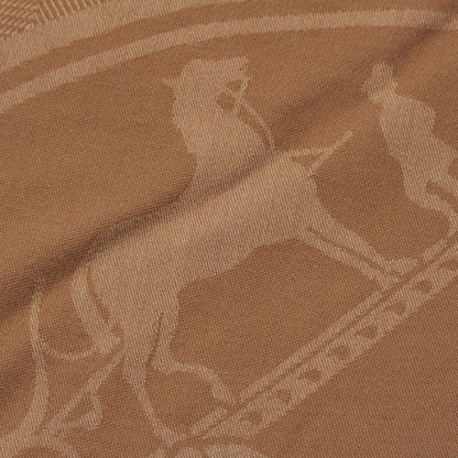 Hermes Losange New Libris Cashmere Scarf Brown — view 6
